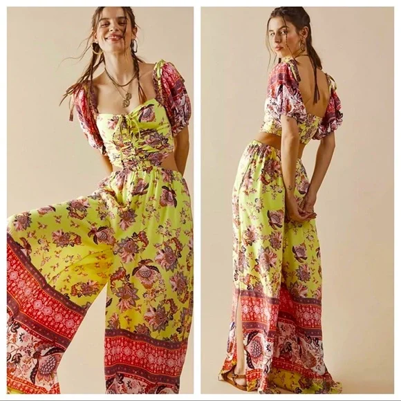 FP NWT SIZE XS BALI CITRUS SKIES JUMPSUIT - Picture 1 of 2